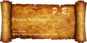 Petke Róbert névjegykártya